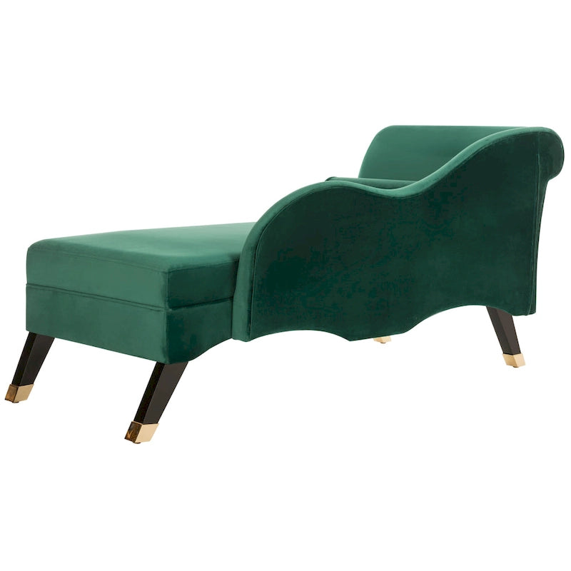 Chaise longue Mid-Century Modern con cuscino, 1 posto – Grigio / Blu scuro / Marrone chiaro / Blu ardesia / Smeraldo