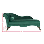 Chaise longue Mid-Century Modern con cuscino, 1 posto – Grigio / Blu scuro / Marrone chiaro / Blu ardesia / Smeraldo