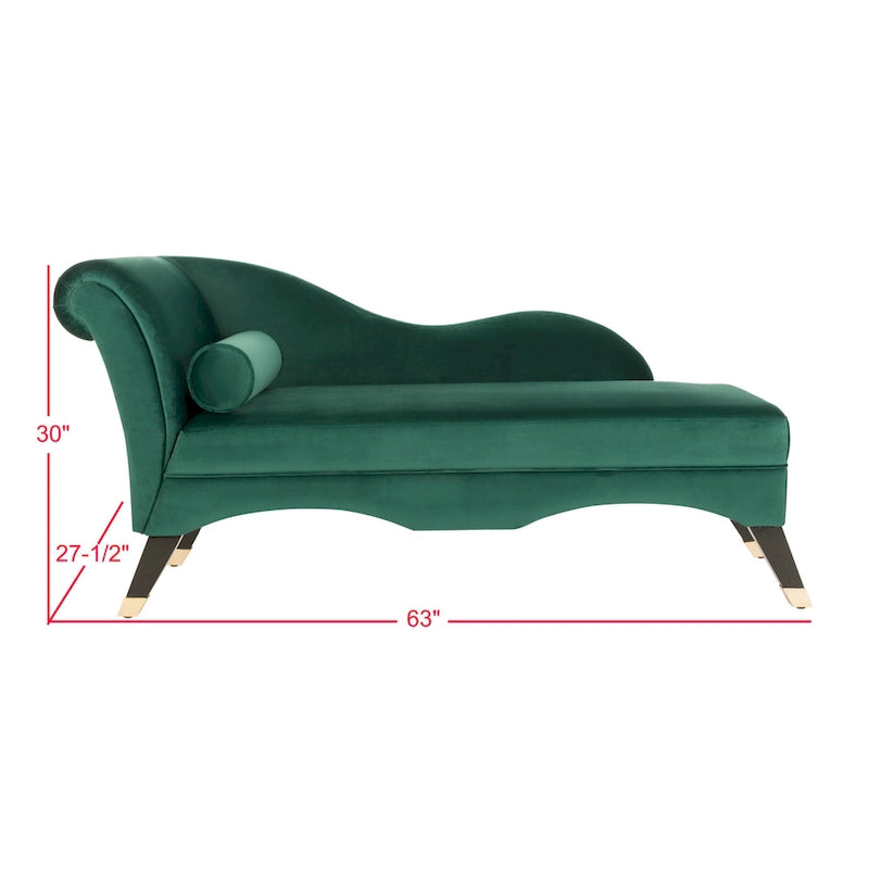 Chaise longue Mid-Century Modern con cuscino, 1 posto – Grigio / Blu scuro / Marrone chiaro / Blu ardesia / Smeraldo
