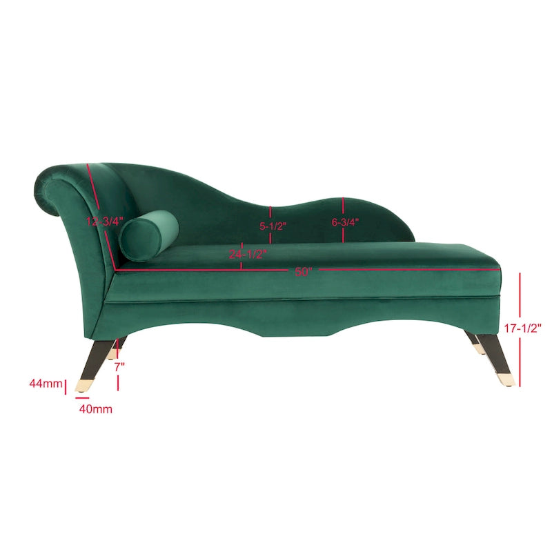 Chaise longue Mid-Century Modern con cuscino, 1 posto – Grigio / Blu scuro / Marrone chiaro / Blu ardesia / Smeraldo