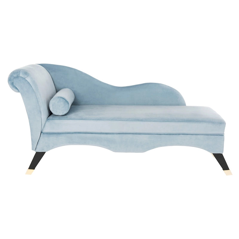 Chaise longue Mid-Century Modern con cuscino, 1 posto – Grigio / Blu scuro / Marrone chiaro / Blu ardesia / Smeraldo