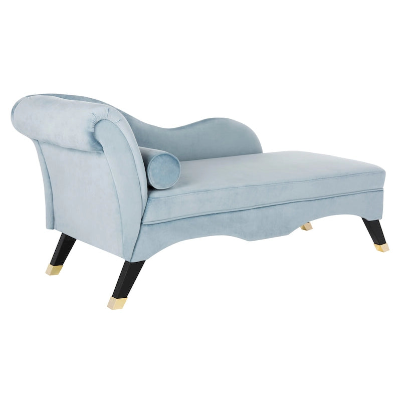Chaise longue Mid-Century Modern con cuscino, 1 posto – Grigio / Blu scuro / Marrone chiaro / Blu ardesia / Smeraldo