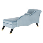 Chaise longue Mid-Century Modern con cuscino, 1 posto – Grigio / Blu scuro / Marrone chiaro / Blu ardesia / Smeraldo