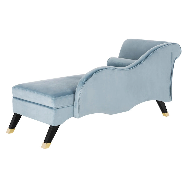Chaise longue Mid-Century Modern con cuscino, 1 posto – Grigio / Blu scuro / Marrone chiaro / Blu ardesia / Smeraldo