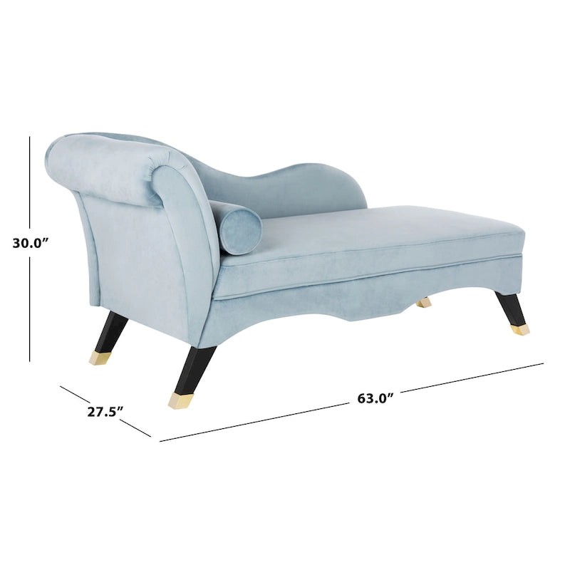 Chaise longue Mid-Century Modern con cuscino, 1 posto – Grigio / Blu scuro / Marrone chiaro / Blu ardesia / Smeraldo