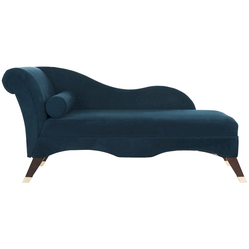 Chaise longue Mid-Century Modern con cuscino, 1 posto – Grigio / Blu scuro / Marrone chiaro / Blu ardesia / Smeraldo