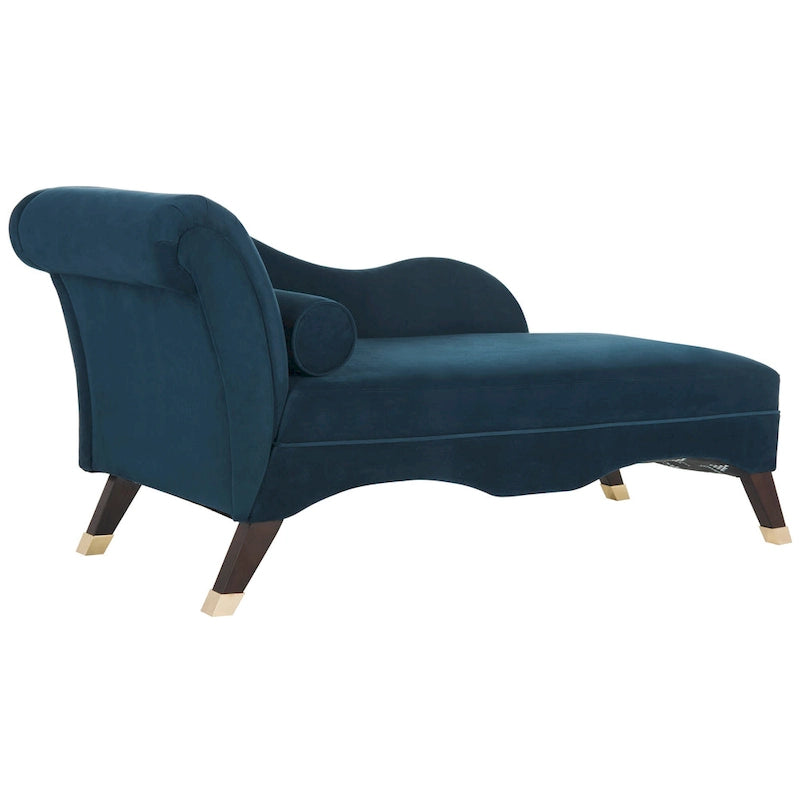 Chaise longue Mid-Century Modern con cuscino, 1 posto – Grigio / Blu scuro / Marrone chiaro / Blu ardesia / Smeraldo