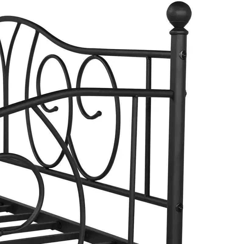 VECELO Struttura per letto a giorno matrimoniale in metallo, Divano letto con contenitore sotto, Facile da montare, Nessuna rete a molle necessaria