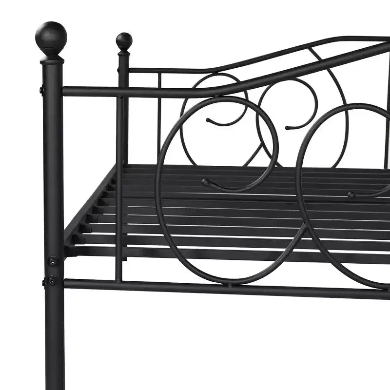 VECELO Struttura per letto a giorno matrimoniale in metallo, Divano letto con contenitore sotto, Facile da montare, Nessuna rete a molle necessaria