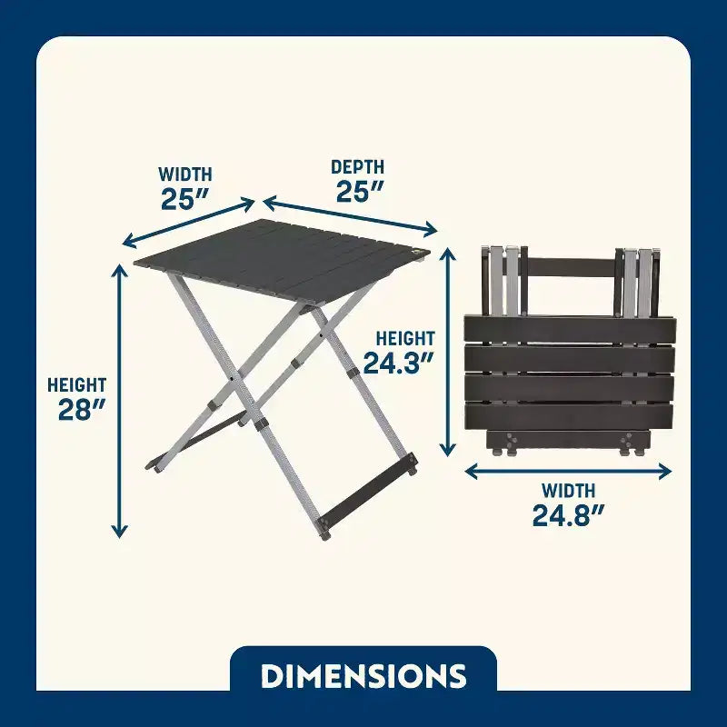 Tavolo da campeggio pieghevole portatile GCI Outdoor Compact Aluminum - Nero