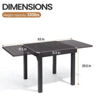 Tavolo da pranzo Crestlive Products in alluminio moderno allungabile per esterni