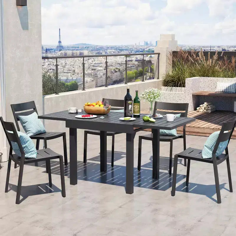 Tavolo da pranzo Crestlive Products in alluminio moderno allungabile per esterni