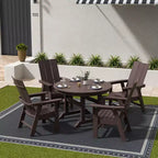 WestinTrends Set da pranzo da esterno con tavolo rotondo e sedie moderne, 5 pezzi