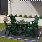 WestinTrends Set da pranzo da esterno con tavolo rotondo e sedie moderne, 5 pezzi