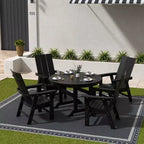 WestinTrends Set da pranzo da esterno con tavolo rotondo e sedie moderne, 5 pezzi