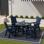 WestinTrends Set da pranzo da esterno con tavolo rotondo e sedie moderne, 5 pezzi