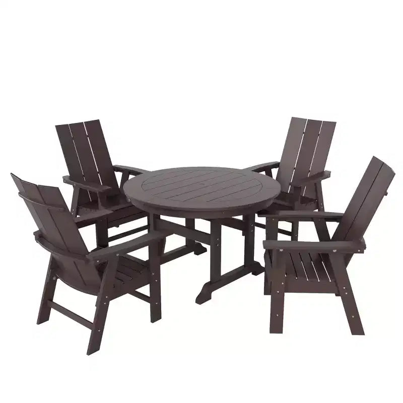 WestinTrends Set da pranzo da esterno con tavolo rotondo e sedie moderne, 5 pezzi