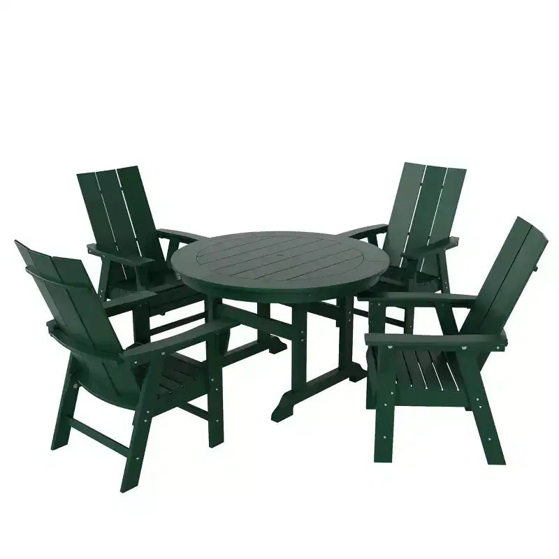 WestinTrends Set da pranzo da esterno con tavolo rotondo e sedie moderne, 5 pezzi