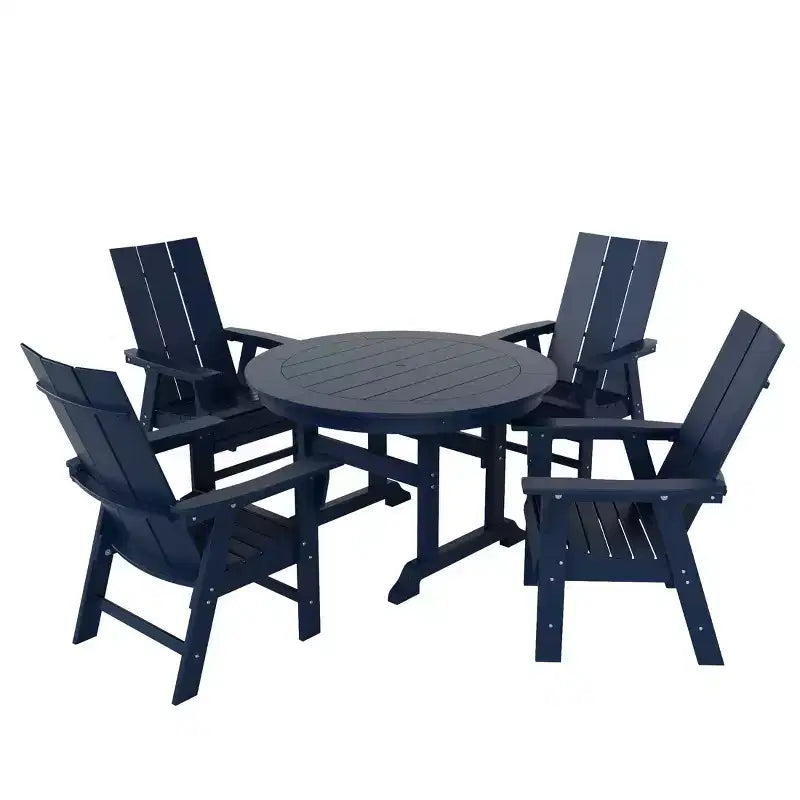 WestinTrends Set da pranzo da esterno con tavolo rotondo e sedie moderne, 5 pezzi