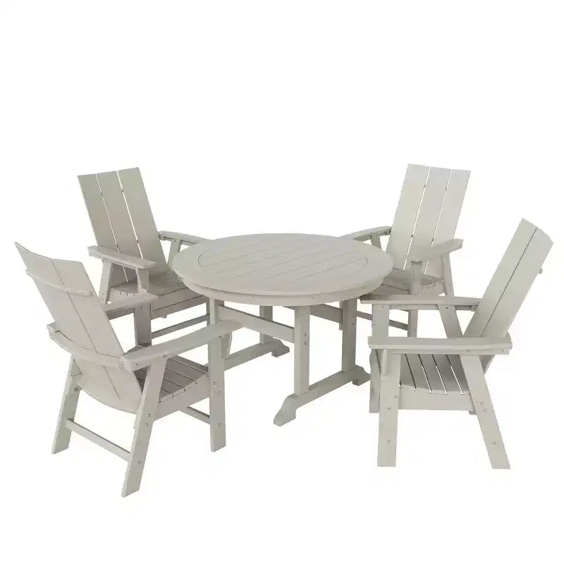 WestinTrends Set da pranzo da esterno con tavolo rotondo e sedie moderne, 5 pezzi