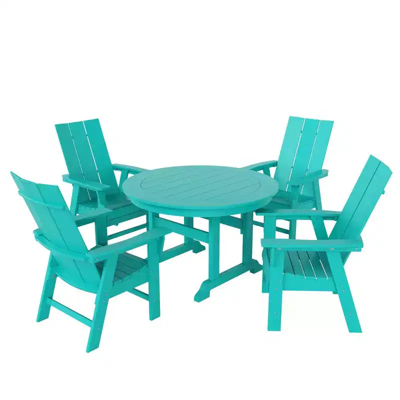 WestinTrends Set da pranzo da esterno con tavolo rotondo e sedie moderne, 5 pezzi