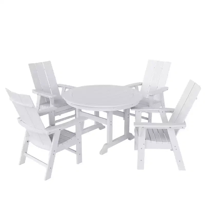 WestinTrends Set da pranzo da esterno con tavolo rotondo e sedie moderne, 5 pezzi
