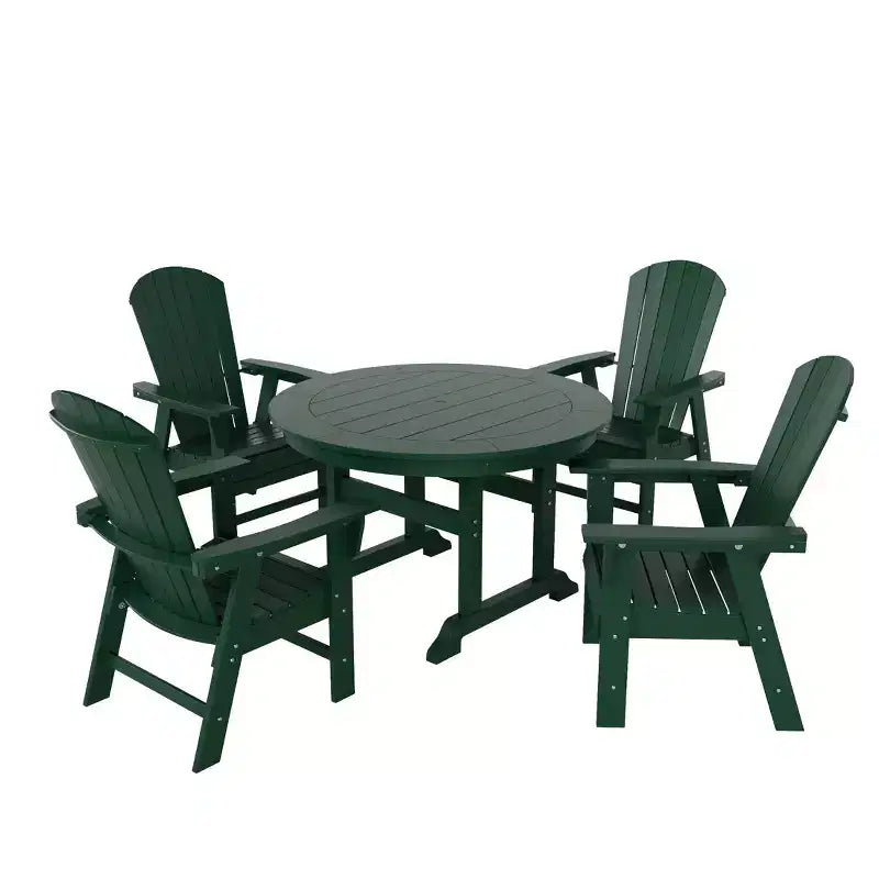 WestinTrends Set da 5 Pezzi con Tavolo Rotondo e Poltroncine a Guscio per Esterno