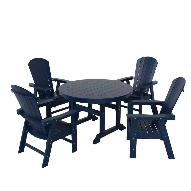 WestinTrends Set da 5 Pezzi con Tavolo Rotondo e Poltroncine a Guscio per Esterno