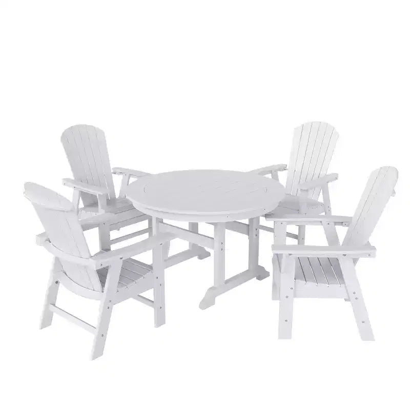 WestinTrends Set da 5 Pezzi con Tavolo Rotondo e Poltroncine a Guscio per Esterno