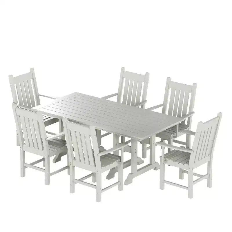 WestinTrends Set da pranzo da 7 pezzi per esterni Tavolo e sedie a braccioli da esterno