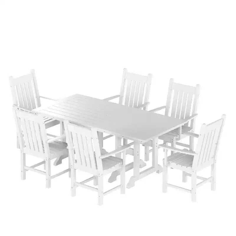 WestinTrends Set da pranzo da 7 pezzi per esterni Tavolo e sedie a braccioli da esterno