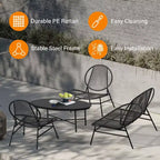Set da pranzo Hyleory da esterno 4 pezzi Acapulco (include un tavolo ovale e tre sedie in rattan PE)