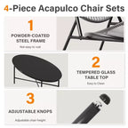 Set da pranzo Hyleory da esterno 4 pezzi Acapulco (include un tavolo ovale e tre sedie in rattan PE)