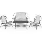 Set da pranzo Hyleory da esterno 4 pezzi Acapulco (include un tavolo ovale e tre sedie in rattan PE)
