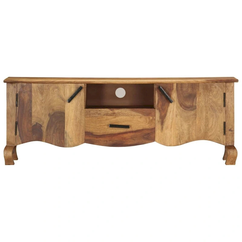 Mobile TV Marrone in Legno Massello – 2 Ante, 1 Cassetto, 1 Ripiano
