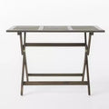 GDFStudio Rabion Outdoor Acacia Wood Folding Dining Table, Gray