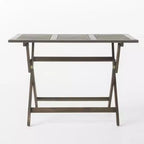 GDFStudio Rabion Outdoor Acacia Wood Folding Dining Table, Gray