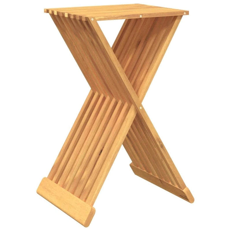 Sgabello pieghevole marrone, Legno massello di Teak, 1 persona