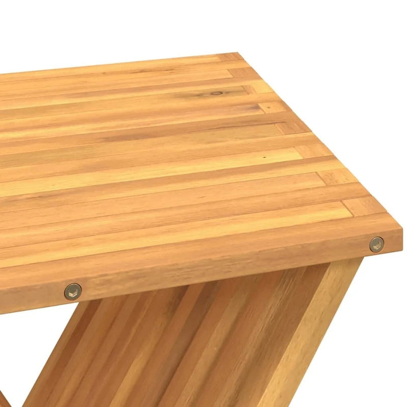 Sgabello pieghevole marrone, Legno massello di Teak, 1 persona