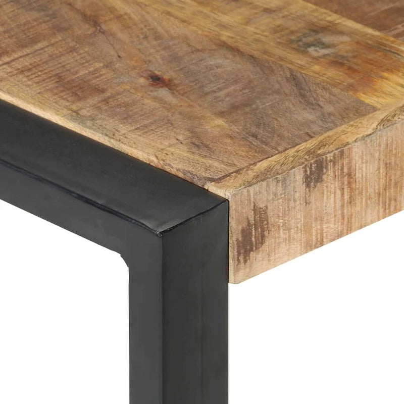 Tavolino da Caffè Quadrato Marrone Chiaro – Legno di Mango Grezzo, 1 Persona