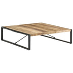 Tavolino da Caffè Quadrato Marrone Chiaro – Legno di Mango Grezzo, 1 Persona