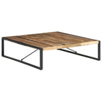 Tavolino da Caffè Quadrato Marrone Chiaro – Legno di Mango Grezzo, 1 Persona