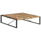 Tavolino da Caffè Quadrato Marrone Chiaro – Legno di Mango Grezzo, 1 Persona