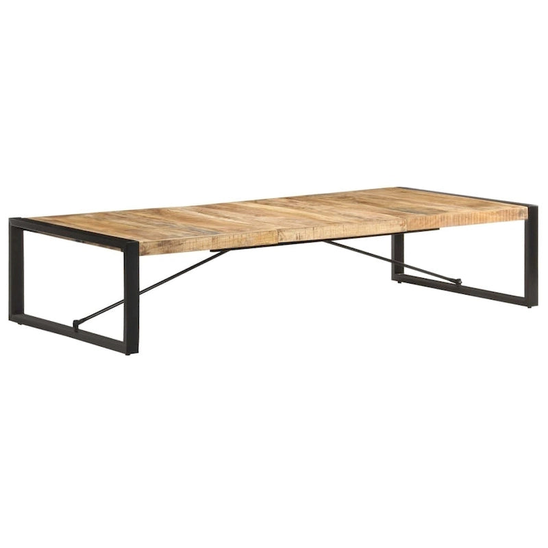 Tavolino da Caffè Quadrato Marrone Chiaro – Legno di Mango Grezzo, 1 Persona