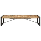 Tavolino da Caffè Quadrato Marrone Chiaro – Legno di Mango Grezzo, 1 Persona