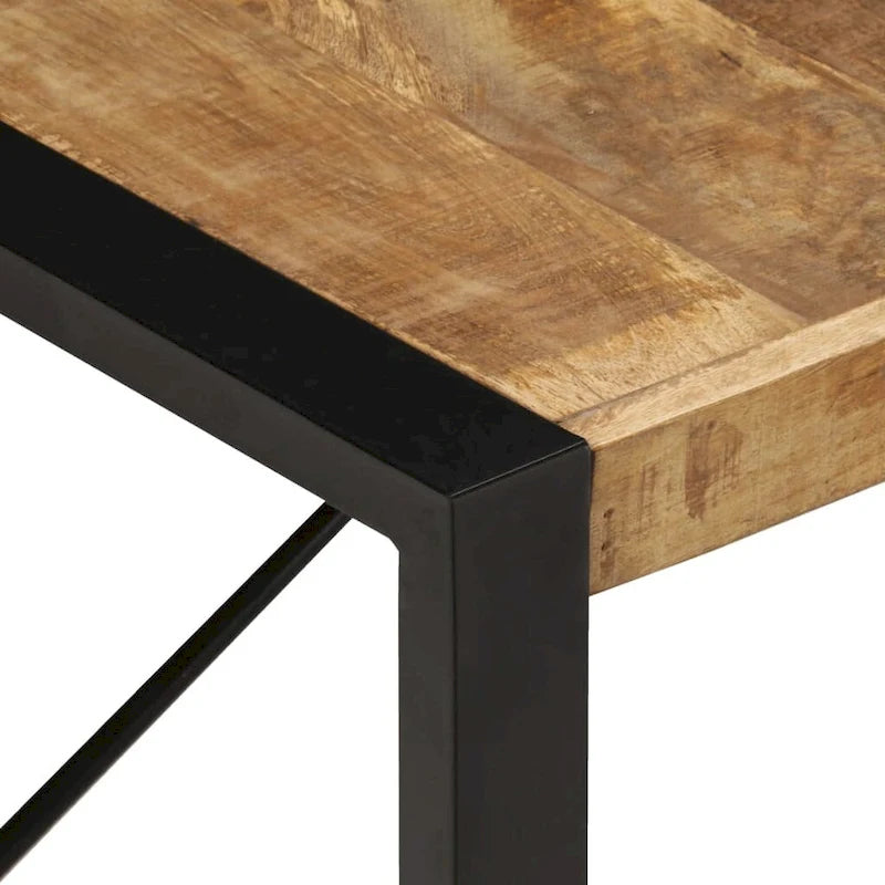 Tavolino da Caffè Quadrato Marrone Chiaro – Legno di Mango Grezzo, 1 Persona