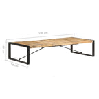 Tavolino da Caffè Quadrato Marrone Chiaro – Legno di Mango Grezzo, 1 Persona