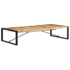 Tavolino da Caffè Quadrato Marrone Chiaro – Legno di Mango Grezzo, 1 Persona