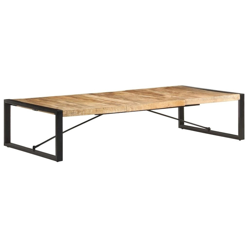 Tavolino da Caffè Quadrato Marrone Chiaro – Legno di Mango Grezzo, 1 Persona