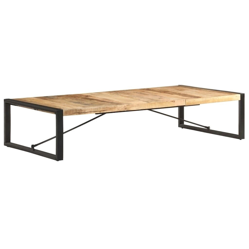 Tavolino da Caffè Quadrato Marrone Chiaro – Legno di Mango Grezzo, 1 Persona